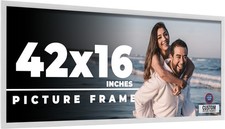 42x16 Frame White Wood Picture Photo Frame with UV Acrylic and Acid Free Backing