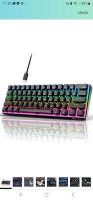 RK ROYAL KLUDGE RK61 Wired 60% Mechanical Gaming Keyboard RGB Backlit