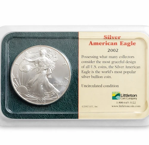 U.S. Mint 2002 American Eagle 1oz Silver Uncirculated Coin to Toner  .9993