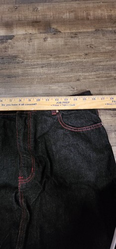 Crest Black Denim W/ Red Accents Long Skirt With A Back Slit Y2K 2055 - Picture 15 of 15