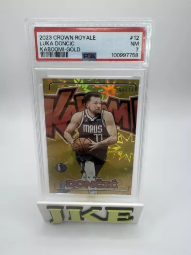2023 Crown Royale Luka Doncic Gold Kaboom 8/10 PSA 7 #12