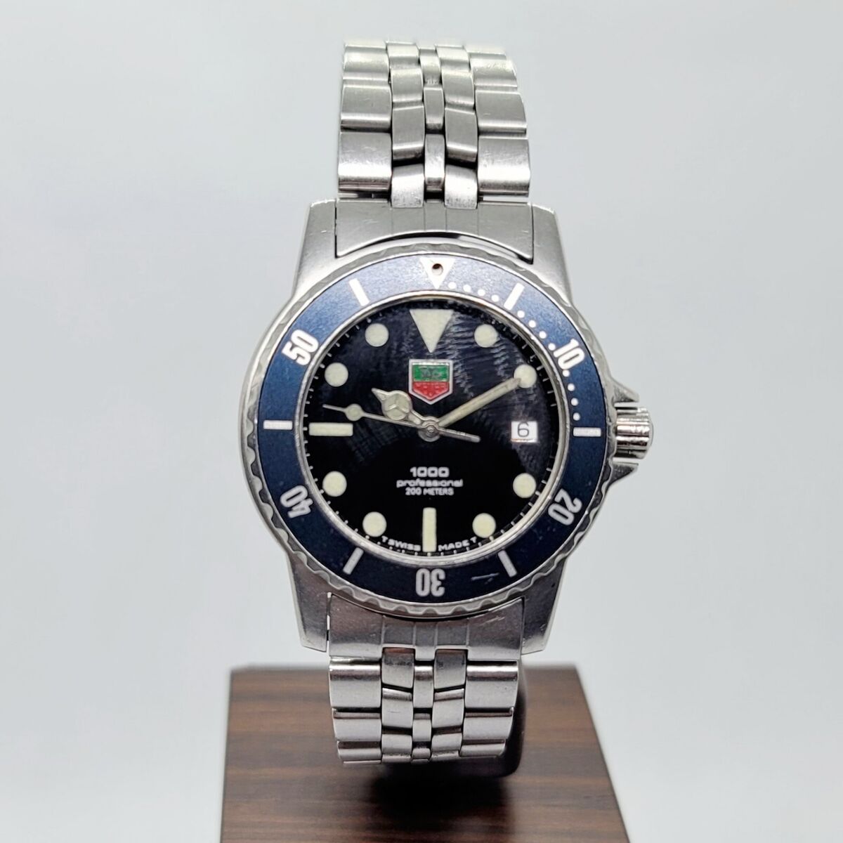 Rare Vintage Tag Heuer 1000 Professional Blue SS Watch Rare Vintage Tag Heuer 1000 Professional Blue SS Watch