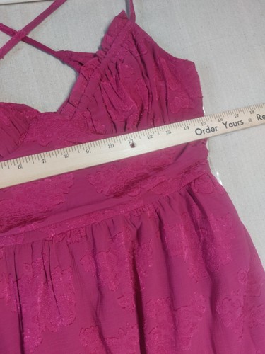 Wild Fable Dress Womens Small Pink Floral Mini Open Strappy Back Pockets - Picture 7 of 19