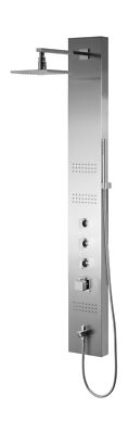 KOLMAN Duschpaneel Chrom NEO mit Auslauf Duschsäule Massagedusche Thermostatisch