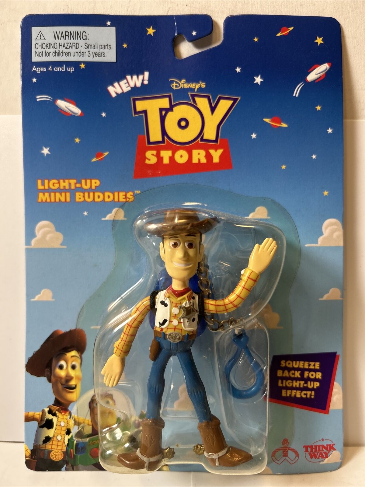 Vintage 1995 Toy Story Light-Up Mini Buddy Woody with Light Up Backpack