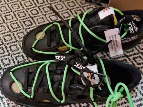 nike x off-white blazer low '77 Black Eu 41 US 8 Neu Ungetragen ✅️ ✅️ ✅️ ✅️ - Foto 2 di 8