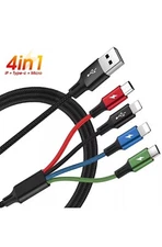 4 in 1 Multi USB Charging Cable Fast Charger Cord For iPhone/Type C/Micro USB