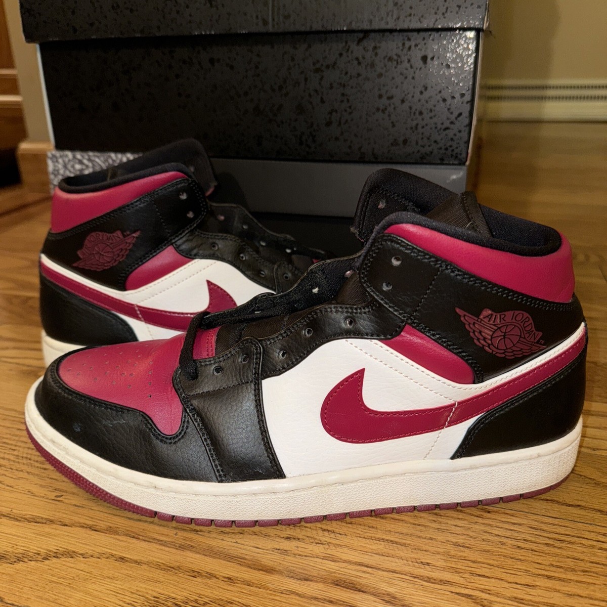 Size 10 - Air Jordan 1 Mid Noble Red 193654037635| eBay