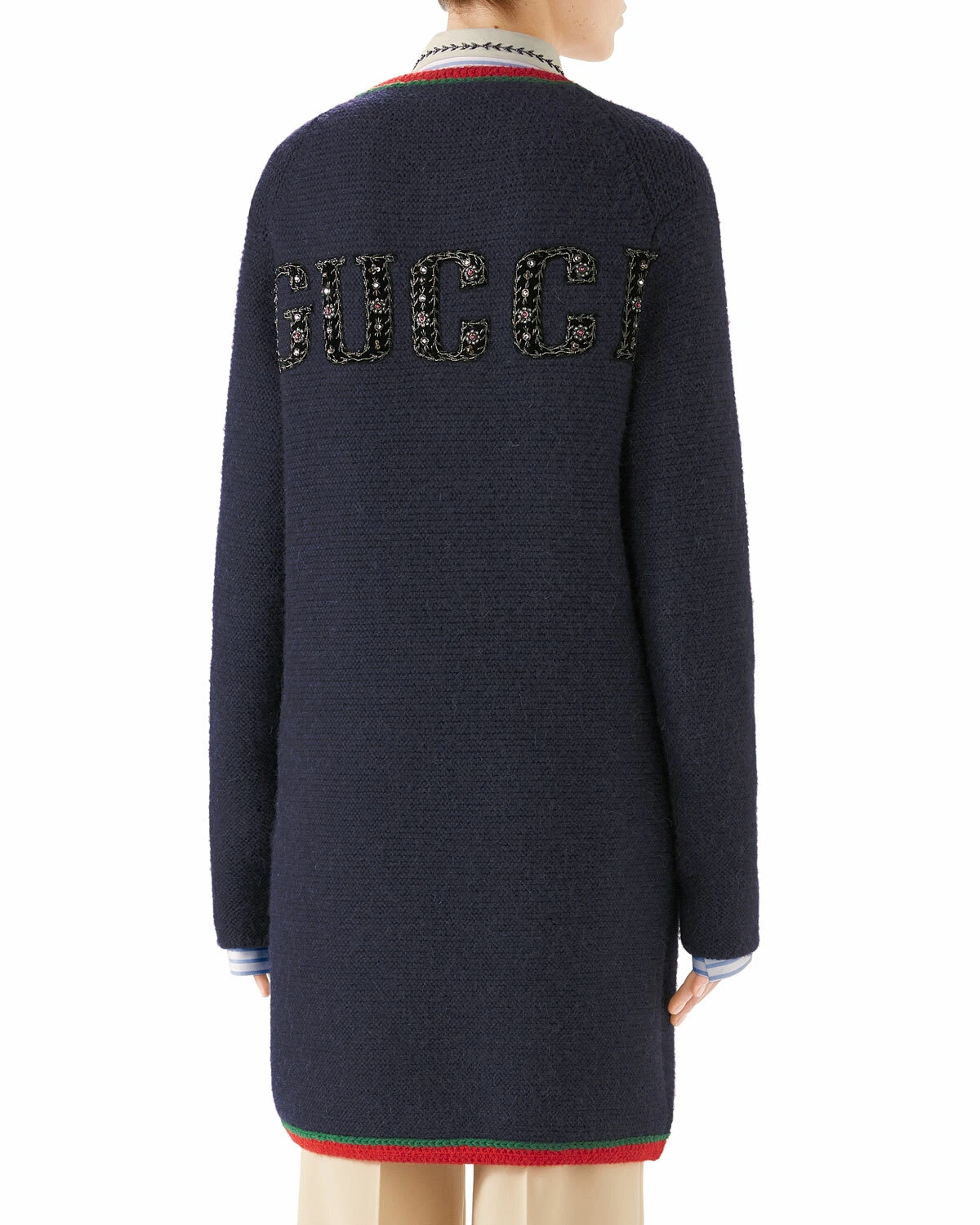 ?️ Cardigan lungo originale GUCCI NY YANKEES™ patch LANA & ALPACA MAGLIA Coatigan L