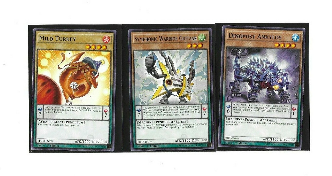 3 Yugioh Cards - Mild Turkey, Symphonic Warrior Guitaar, Dinomist Ankylos |  eBay