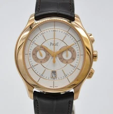 Piaget Gouverneur Chronograph 18k Rose Gold 43mm G0A37112 P10770 Leather Automat