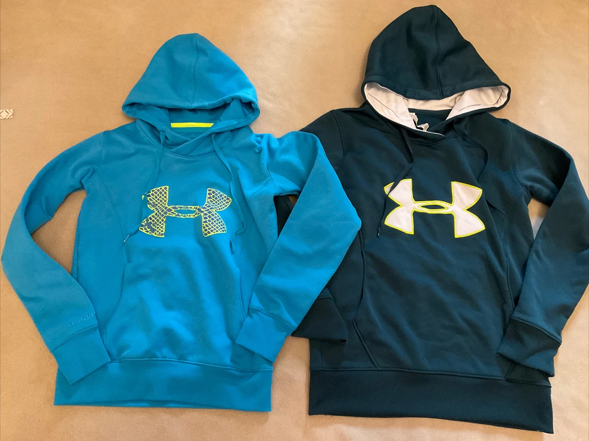 Under Armour hoodie lot xs womens big logo green turquoise