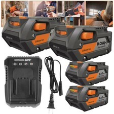 PACK 18 Battery / Charger For Ridgid R840087 Lithium Rigid 18 Volt R840085 Tool