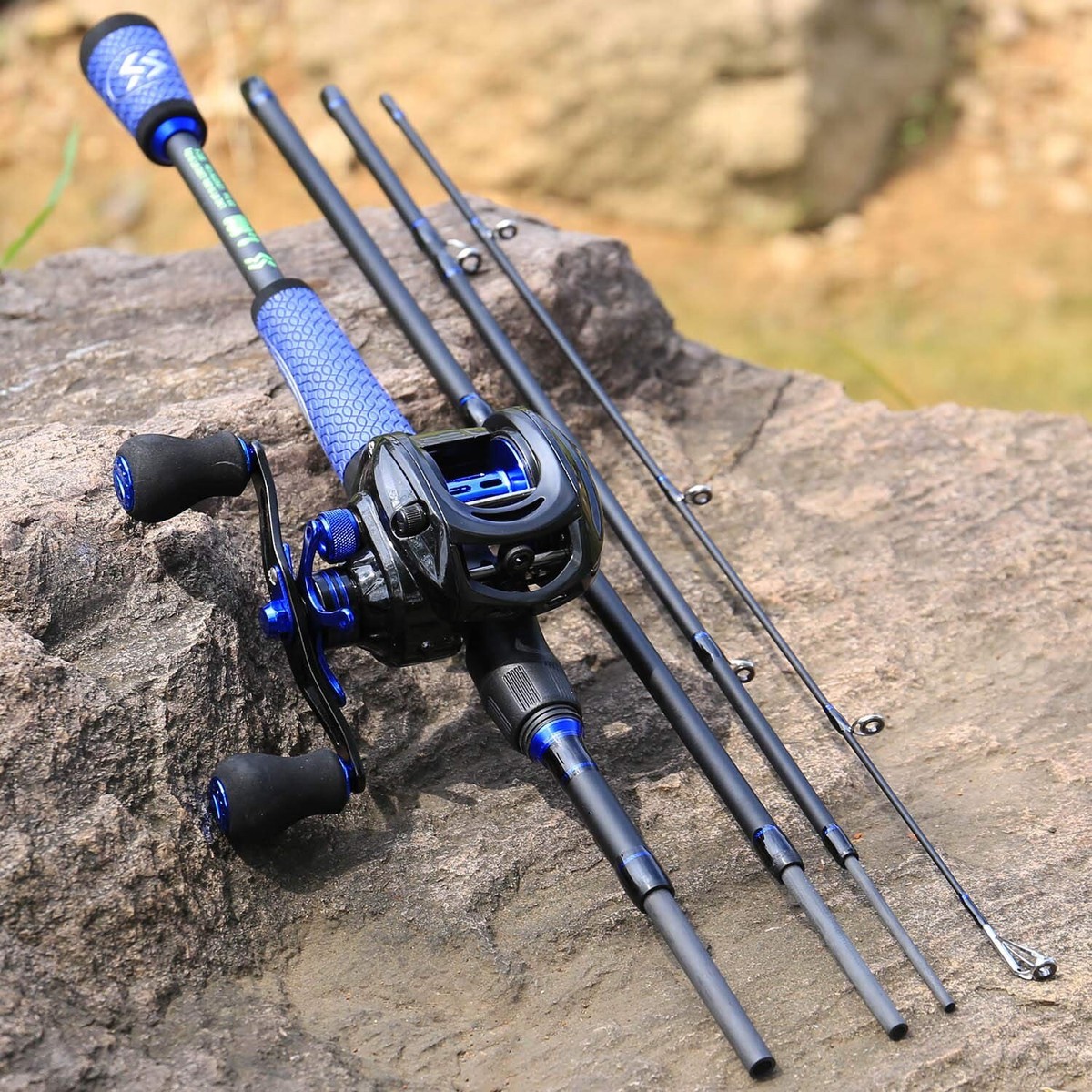 Set Canna Da Pesca Telescopica 1,6 M Con Mulinello – Per Acqua Dolce E Salata, Leggero, Nero E Rosso