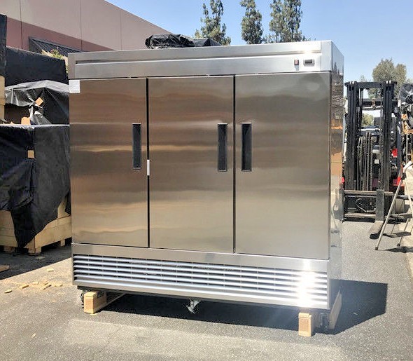 3 door reach in refrigerator