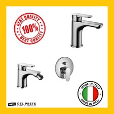 RUBINETTERIA BAGNO RUBINETTO LAVABO+BIDET+DOCCIA con DEVIATORE ITALO Set 3pz 