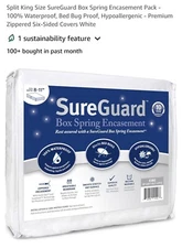 KING Size SureGuard Box Spring Encasement 100% Waterproof Bed Bug Proof NEW