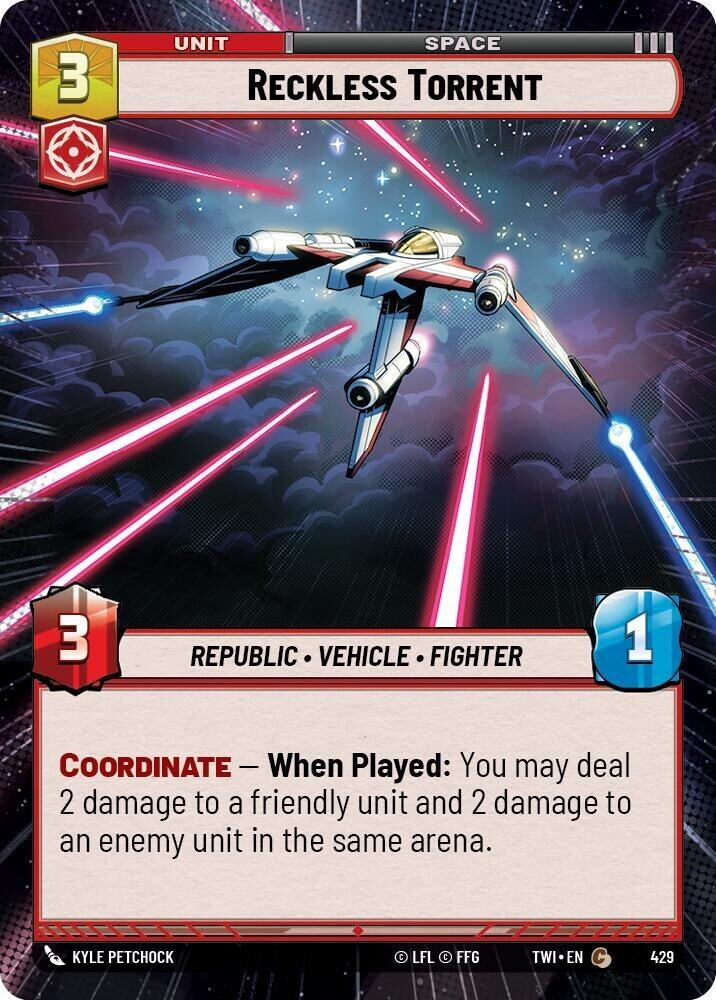 Reckless Torrent Hyperspace Foil - TWI 429 NM - Star Wars Unlimited