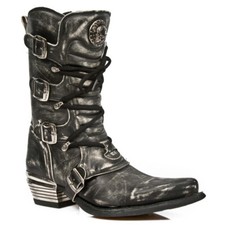 Nuevas botas de cuero Rock M.7993-S3 para hombre de colección negras Dallas botas de cuero