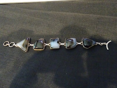 #443--STERLINGSILBER ARMBAND-925-SCHÖNE STEINE