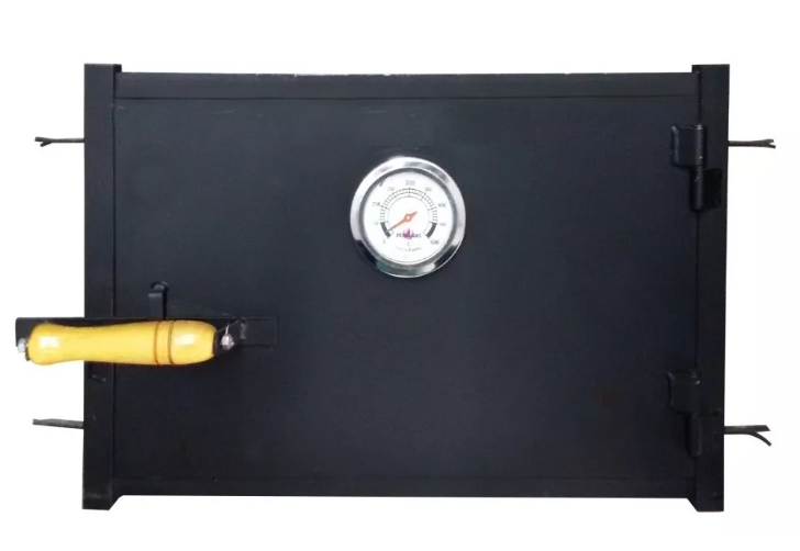 DIY Pizza Oven Door Fireplace Made of sheet metal With clock & air