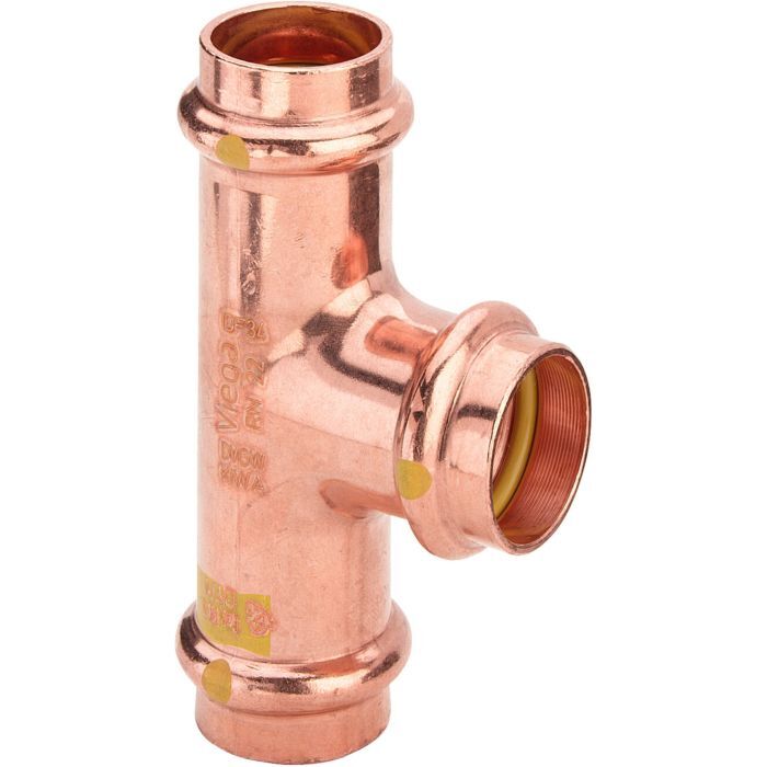 Viega Profipress G-T-Stück 345952, 22 мм, Kupfer, SC-контур