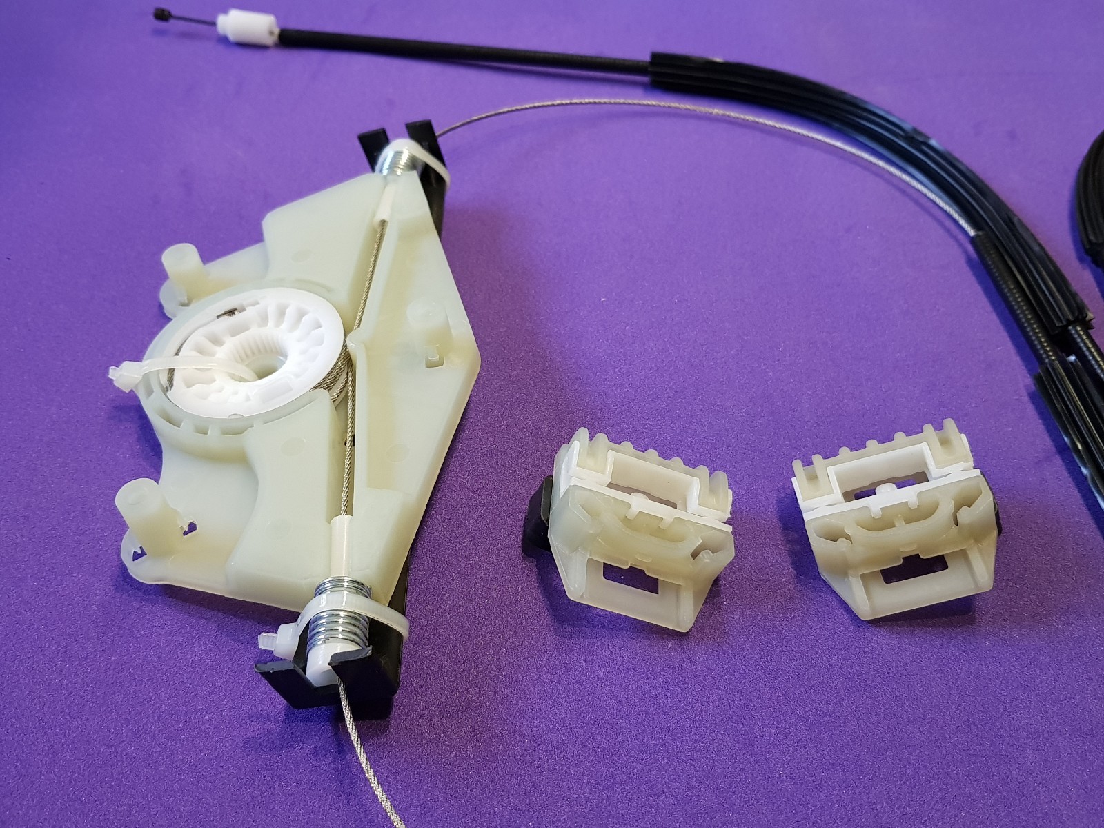 VW New Beetle window regulator repair kit front LH left driver side cable clips eBay