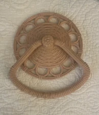 VINTAGE 1978 HOMCO HOME INTERIOR MATTE PINK TOWEL RING #3314 COTTAGE SHABBY