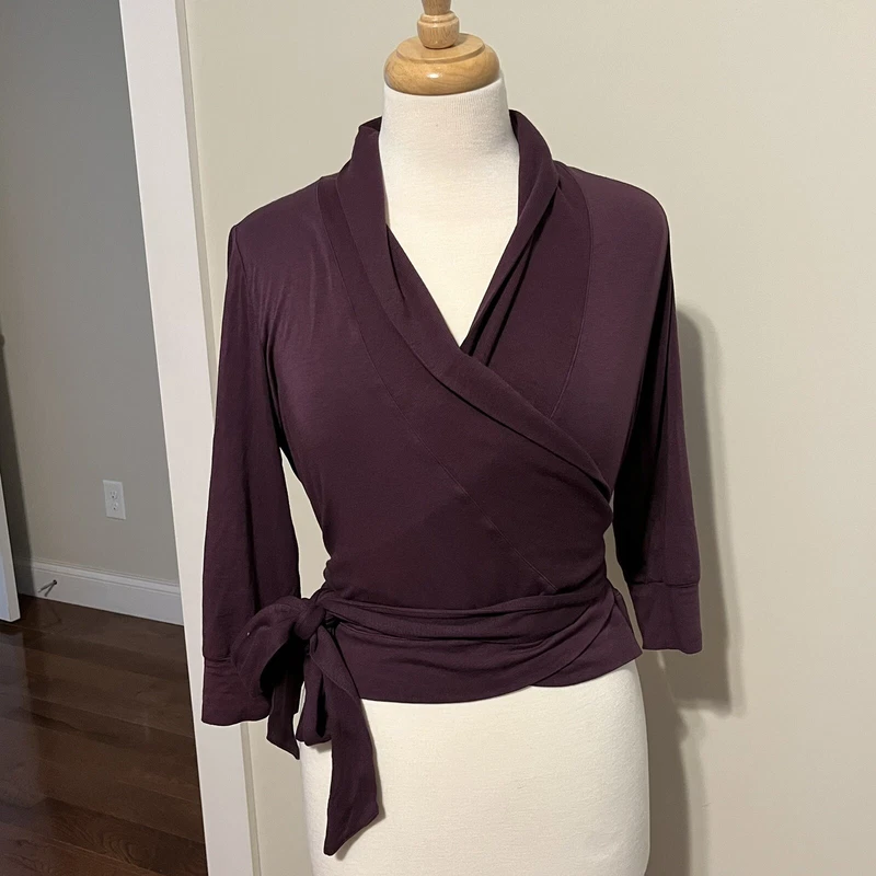 athleta wrap made in usa yoga shirt