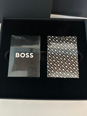 HUGO BOSS Game Set Iconic Black 2 Pack Playing Cards NEVER OPENED