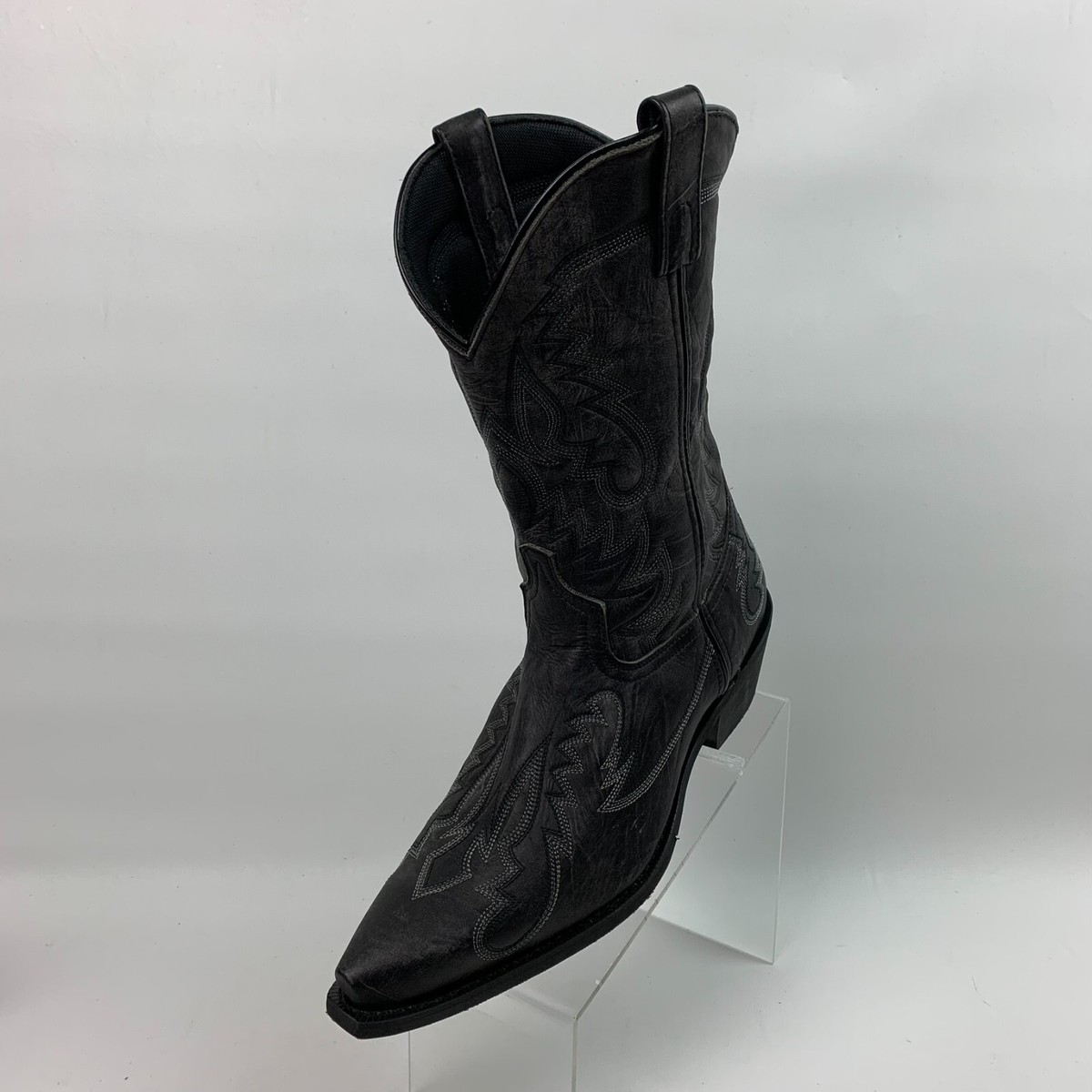 Laredo Garrett Western Boots Distressed Black Pointy Toe  display picture 1