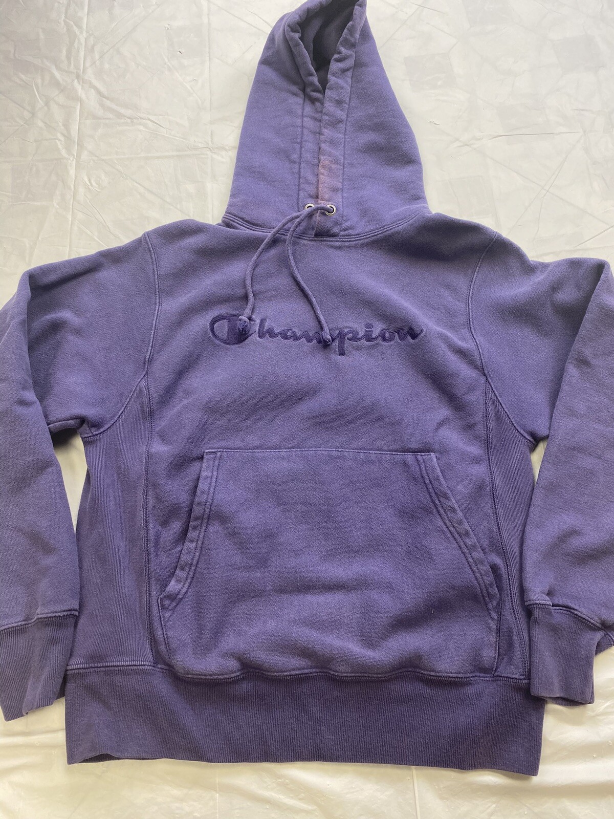 Purple Pullover Hoodie Embroidered 