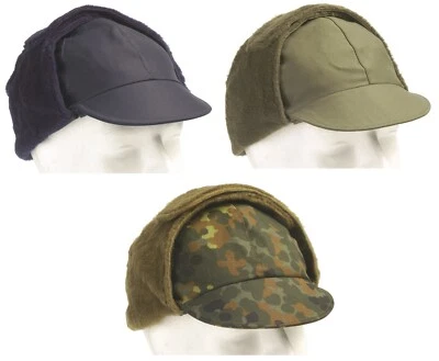 Original Bundeswehr Wintermütze BW Feldmütze Mütze Oliv/Flecktarn/Blau Outdoor