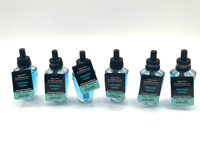 x6 Bath & Body Work Turquise Waters Wallflower Refill Bulbs Lot