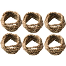 6Pcs Woven Napkin Rings Clasps Holders Table Party Dining Table Decoration