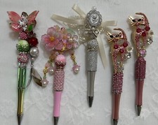 Custom beaded pens. Bling Luxury inspired Gift. Basket filler. Journal.Party