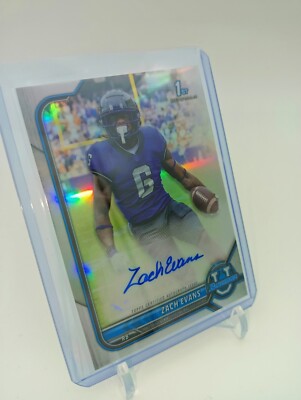 2022 Bowman U Chrome Football Zach Evans 1st Bowman Refractor Auto #BCPA-ZE