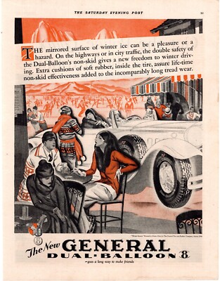 1930 General Dual-Balloon 8 Goes A Long Way To Make Friends Single Page Print Ad