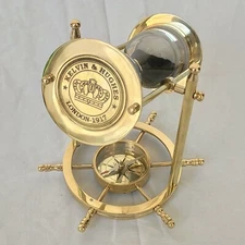 Antique Vintage Brass Sand Time Hourglass Nautical Timer Classic desktop decor