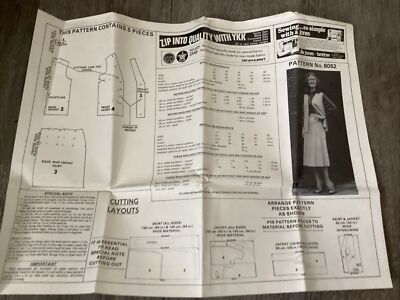VINTAGE LILLIE LONDON MY WEEKLY SCHNITTMUSTER N0 7076 JACKE & SKIRK UNGESCHNITTEN 1981
