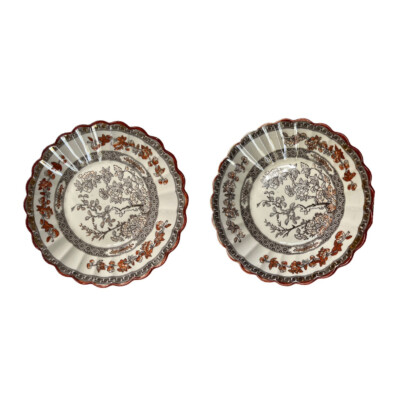 Copeland Spode India Tree Fruit Bowls Set 2 England 6.5  Vintage AS IS