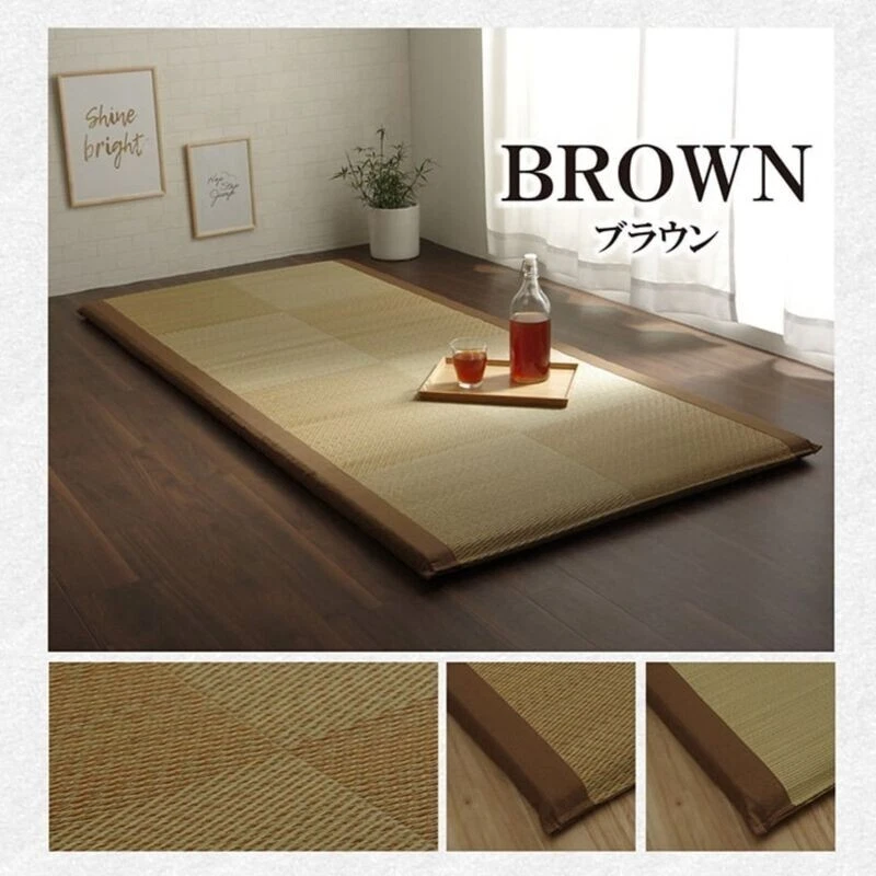 IKEHIKO Tatami Mattress Japanese rush grass Brown Twin Foldable Bed Futon New