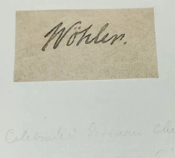 Friedrich Wohler Signed Cut autograph