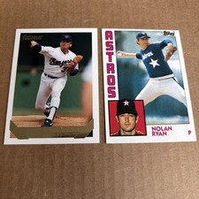 NOLAN RYAN 1984 Topps #470 & 1993 Topps GOLD #700 Rangers Baseball Cards (f7)