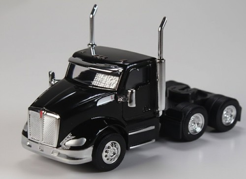 Tractor Herpa 410684 HO negro Kenworth T680 3 ejes cabina corta solamente (paquete de 2) | Zustand: New