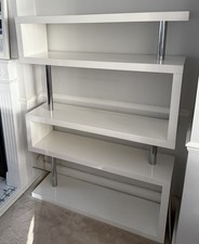 2 x Dwell Contour Wide Shelving Unit  - White Gloss