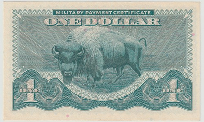 #ad US MPC 1 Dollar Buffalo Series 692 1970 74 Choice Uncirculated Condition $80.00