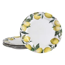 Lemon Dreams Dinner Plates Set of 4, 11 Inch Large Ceramic Plates for Pasta, ...