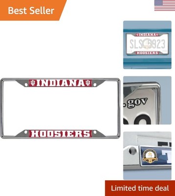 NCAA Indiana Hoosiers Chrome Metal License Plate Frame - Team Spirit on Display