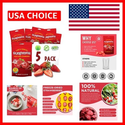 Convenient Single-Serve Freeze-Dried Strawberries - Perfect On-the-Go Snack